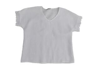 Spazio Chic white linen top eyelet on sleeves Italy size Medium